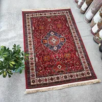 فرش ماشینی قرمز گوشتدار قشقایی ابعاد ۴و۶و۹و۱۲ متری