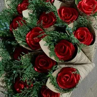گل رز روبانی  دسته گل عروس شاخه گل کادویی هدیه|گل مصنوعی|مشهد, گاز|دیوار