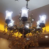 لوستر برنج،شش شاخه|لوستر و چراغ آویز|قزوین, |دیوار