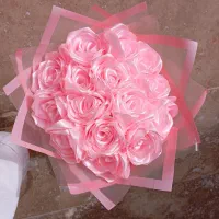 دسته گل 15 شاخه صورتی آماده ارسال