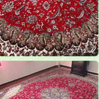 فرش ماشینی رنگ قرمز لاکی