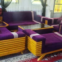 مبل ۸نفره با میز پزیرایی وسط و میز کنج|مبلمان خانگی و میز عسلی|نهاوند, |دیوار