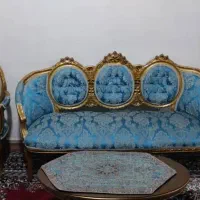 مبل سلطنتی ۷نفره رنگ فیروزه ای سالم چوپ راش|مبلمان خانگی و میز عسلی|تهران, مشیریه|دیوار