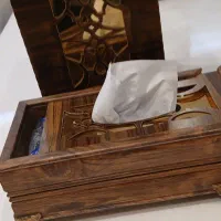 ست جا دستمالی و سطل زباله|صنایع دستی و سایر لوازم تزئینی|تهران, تهرانسر شمالی|دیوار