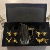 پارچ و پیک آنتیک برنز طلایی