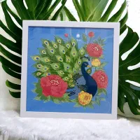 تابلو طاووس نقاشی روی شیشه کاملا دستساز|تابلو، نقاشی، عکس|ساوه, |دیوار