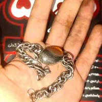 دستبند اصل نگین عقیق سرخ منقش به توکلت علی الله