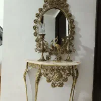 آینه شمعدان و میز تلفن برنز