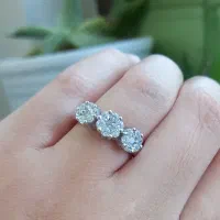 انگشتر نقره مدل سه گل