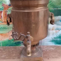 سماور زغالی برنج قدیمی|کلکسیون اشیاء عتیقه|ایلام, |دیوار