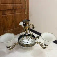 لوستر سه شاخ برنجی|لوستر و چراغ آویز|مشهد, راهنمایی|دیوار
