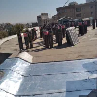 اجرای ایزوگام وقیرگونی و آسفالت محوطه