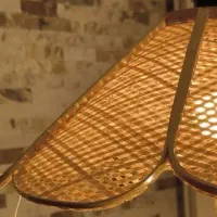 لوستر تک شاخه حصیری