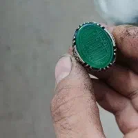 انگشتر عقیق سبز و عقیق یمنی در حد نو