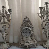 اینه کنسول به همراه دو عدد شمعدان و ساعت  رزن