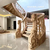 پله دوبلکس و نرده چوبی با طراحی مدرن