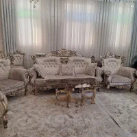 مبل سلطنتی تمام راش۹ نفره|مبلمان خانگی و میز عسلی|اسلام‌شهر, شهرک قائمیه|دیوار