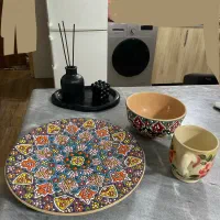 ظروف سفال میناکاری و گلدان مراکشی و شمع