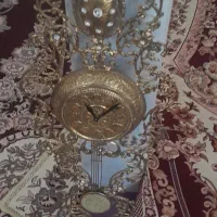 لوستر برنز ۶شعله با ساعت برنز|لوستر و چراغ آویز|میاندوآب, |دیوار