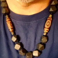 گردنبند یشم و مهره تبتی کلکسیونی کهنه