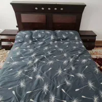 تخت و خواب دو نفر همرا با پا تختی