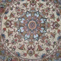 فرش گرد اندازه یک متر ونیم در یک متر ونیم دستباف|فرش|تبریز, |دیوار