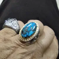 انگشتر فیروزه نیشابوری طبیعی فوق العاده