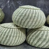 صنایع دستی حصیری خمره کپو استوانه