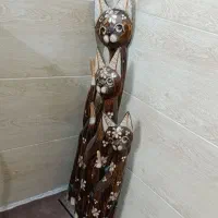 مجسمه گربه چوبی