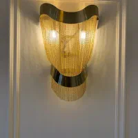 لوستر مدرن زنجیری طلایی|لوستر و چراغ آویز|مشهد, شهید بهشتی|دیوار