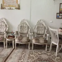 مبل استیل ۷ نفره با میز ناهارخوری ۳ نفره