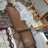 جلو مبلی با عسلی نو تمام چوب پایه ثابت
