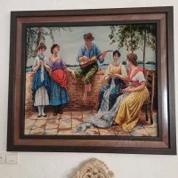 آباژور و گل و تابلو فرش|تابلو فرش|کنگاور, |دیوار