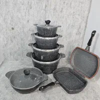 سرویس قابلمه 12 پارچه چدن دالغا همراه تابه رژیمی|ظروف پخت‌وپز|قم, علی آباد سعدگان|دیوار