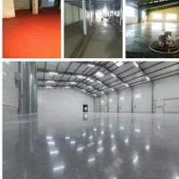 بتن ریزی با ماله برقی و نقشه برداری با دوربین