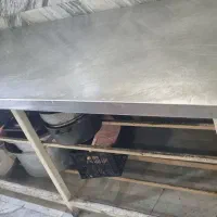 میز ۳متری خیلی سنگین باچوب گردوورویه استیل نگیر