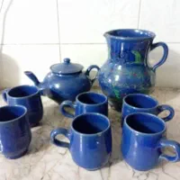 سرویس سفالی جذاب آبی درباری
