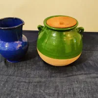 ظرف دیزی ۶ نفره سفالی و پارچ سفالی