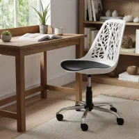 صندلی پلاستیکی طرح شاخ و برگی چرخ‌دار کد 251