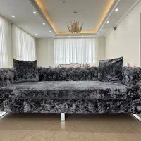 چستر سه نفره مخمل طوسی خاص درحد نو