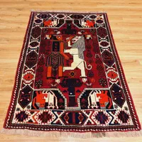قالیچه دستباف شیراز زمینه لاکی|فرش|تهران, اکباتان|دیوار