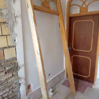 فروش درب چوبی با چهارچوب و قفل و کلید کاملا سالم|مصالح و تجهیزات ساختمان|سلماس, |دیوار