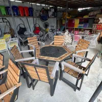 ست ۶نفره صندلی رستیک با آتشدان ۶ضلعی