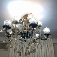 لوستر ۶ شاخه ۱۲ شعله برنجی سنگین|لوستر و چراغ آویز|تهران, قصر فیروزه ۲|دیوار