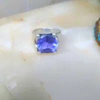 انگشترنقره اماتیس جواهراتی رکاب دست وزن نقره۱۲گرم