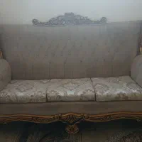 مبل راحتی رنگ کرم|مبلمان خانگی و میز عسلی|ابریشم, |دیوار