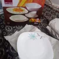 آرکوپال گل نیلوفر پلو خورش درحد نو جهیزیه با کارتن|ظروف سرو و پذیرایی|ری, علایین|دیوار