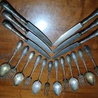 ست قاشق چنگال و چاقوی نقره