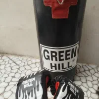 کیسه بوکس GREEN HILL همراه با دستکش بوکس|تجهیزات ورزشی|اسلامشهر, شهرک قائمیه|دیوار