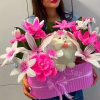 عروسک/گل/باکس/نوزادی/روز دختر